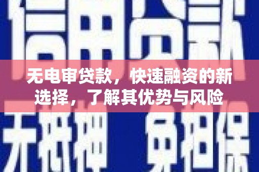 宣城无电审贷款，快速融资的新选择，了解其优势与风险