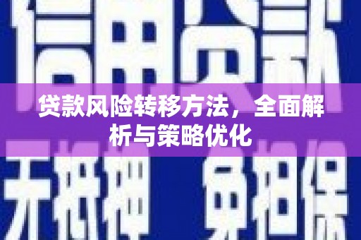 宣城贷款风险转移方法，全面解析与策略优化