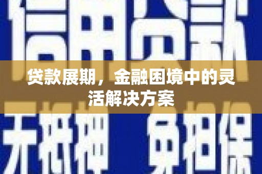 宣城贷款展期，金融困境中的灵活解决方案