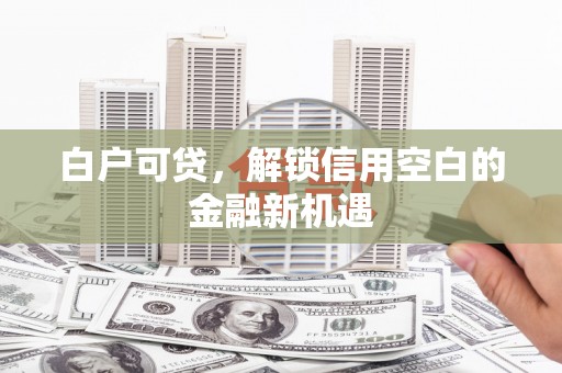 宣城白户可贷，解锁信用空白的金融新机遇