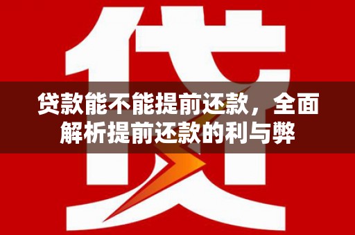 宣城贷款能不能提前还款，全面解析提前还款的利与弊