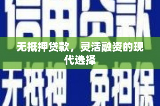 宣城无抵押贷款，灵活融资的现代选择