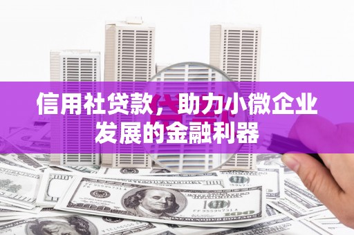 宣城信用社贷款，助力小微企业发展的金融利器