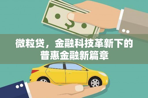 宣城微粒贷，金融科技革新下的普惠金融新篇章