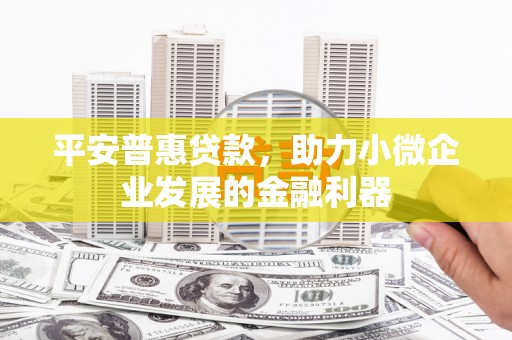 宣城平安普惠贷款，助力小微企业发展的金融利器
