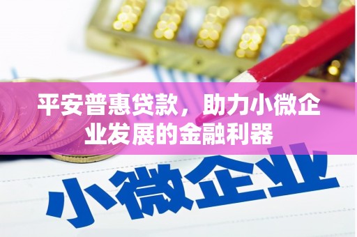 宣城平安普惠贷款，助力小微企业发展的金融利器