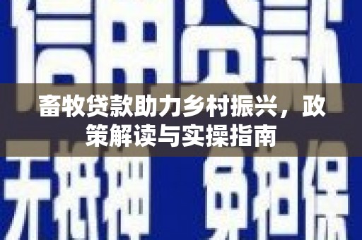 宣城畜牧贷款助力乡村振兴，政策解读与实操指南